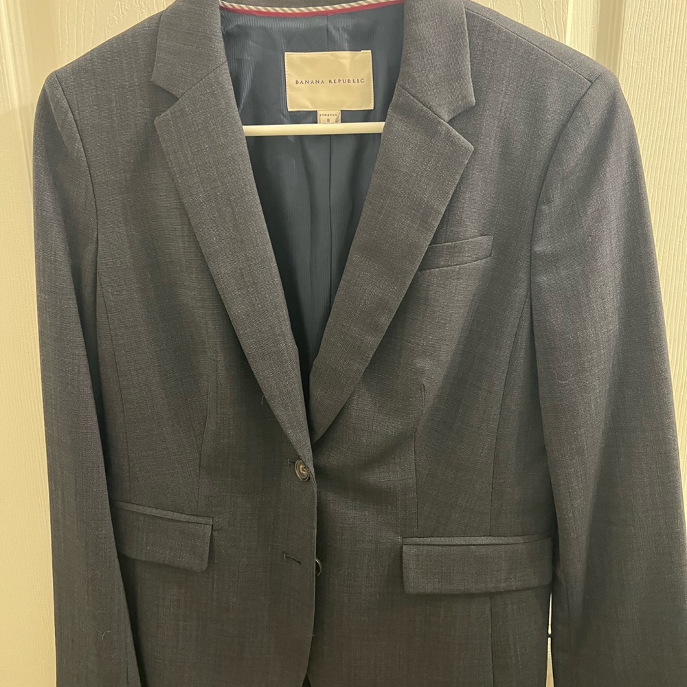 Banana Republic Gray Blazer with Structured Shoulders